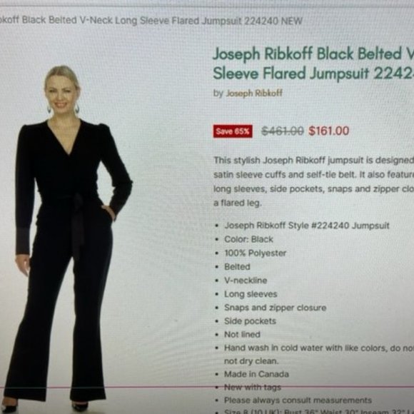 Joseph Ribkoff new release jumpsuit size 6 - Picture 5 of 6